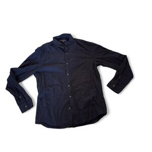Slate & Stone - Button Up Shirt Men's Size L Navy Blue Casual Dressy Long Sleeve